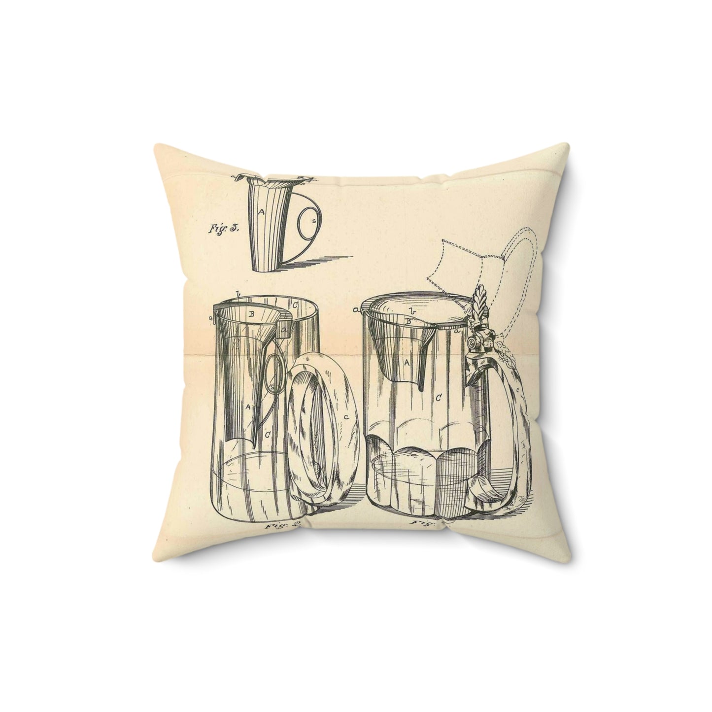 Patent Case File No. 220,155, Improvement in Drinking Cup Attachments, Inventor William C. King - DPLA - bc0fd11a4280e0c69e0eee5ff25aea78 (page 19) Decorative Accent Square Pillow