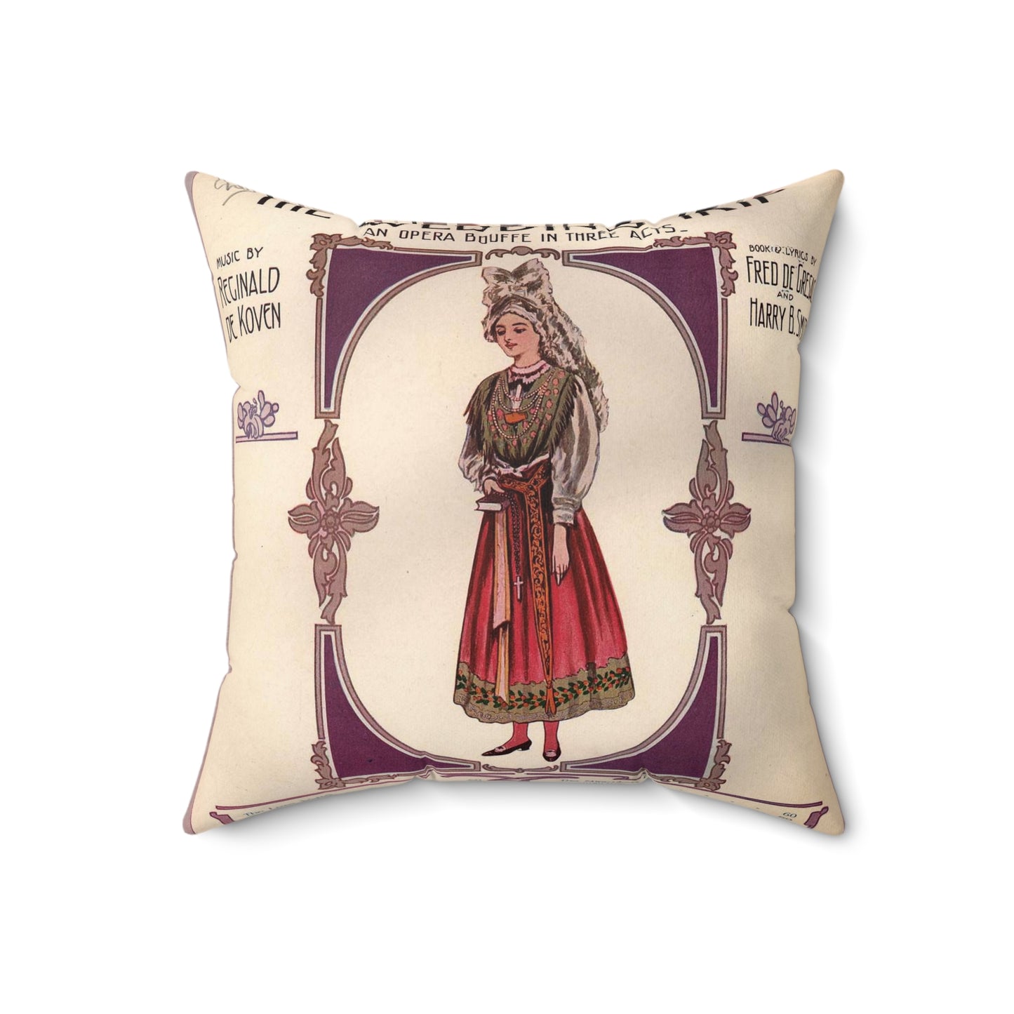 Modern Banditti - Public domain American sheet music Decorative Accent Square Pillow