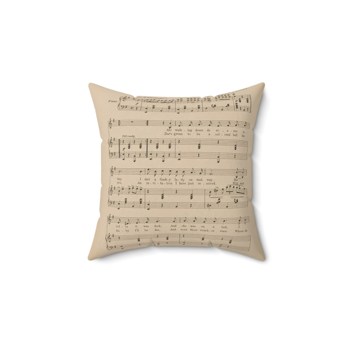 A new gal just in town - Public domain sheet music scan Decorative Accent Square Pillow