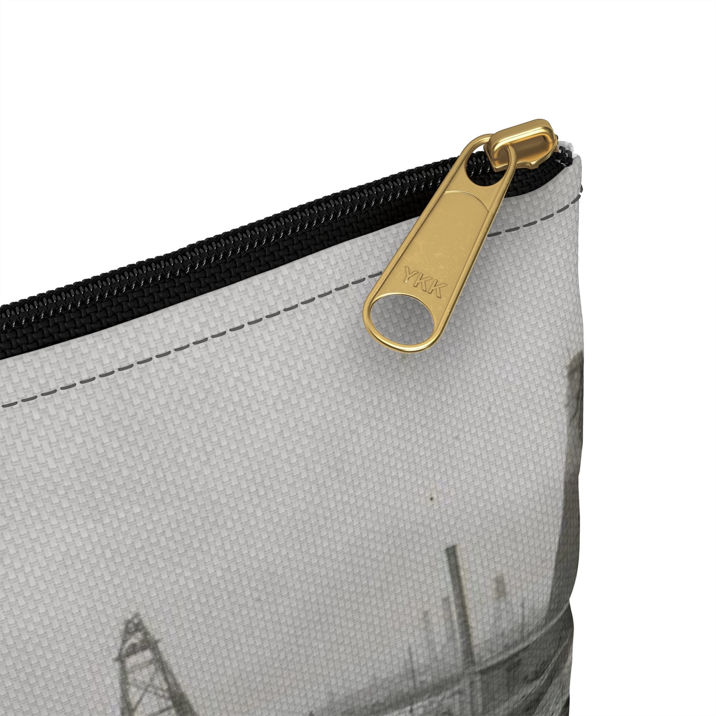 Baku. Oil production. - Drawing. Public domain image. Large Organizer Pouch with Black Zipper