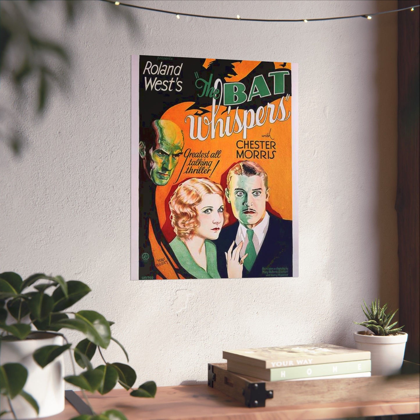 Batwhispers movie poster - Art Deco public domain image High Quality Matte Wall Art Poster for Home, Office, Classroom