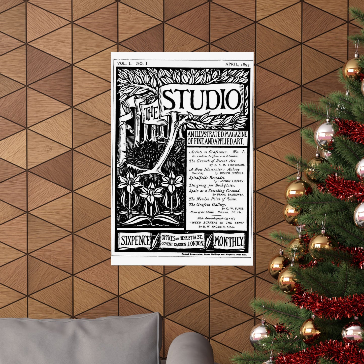 Aubrey Beardsley - Thestudiomagazinefirstcover High Quality Matte Wall Art Poster for Home, Office, Classroom