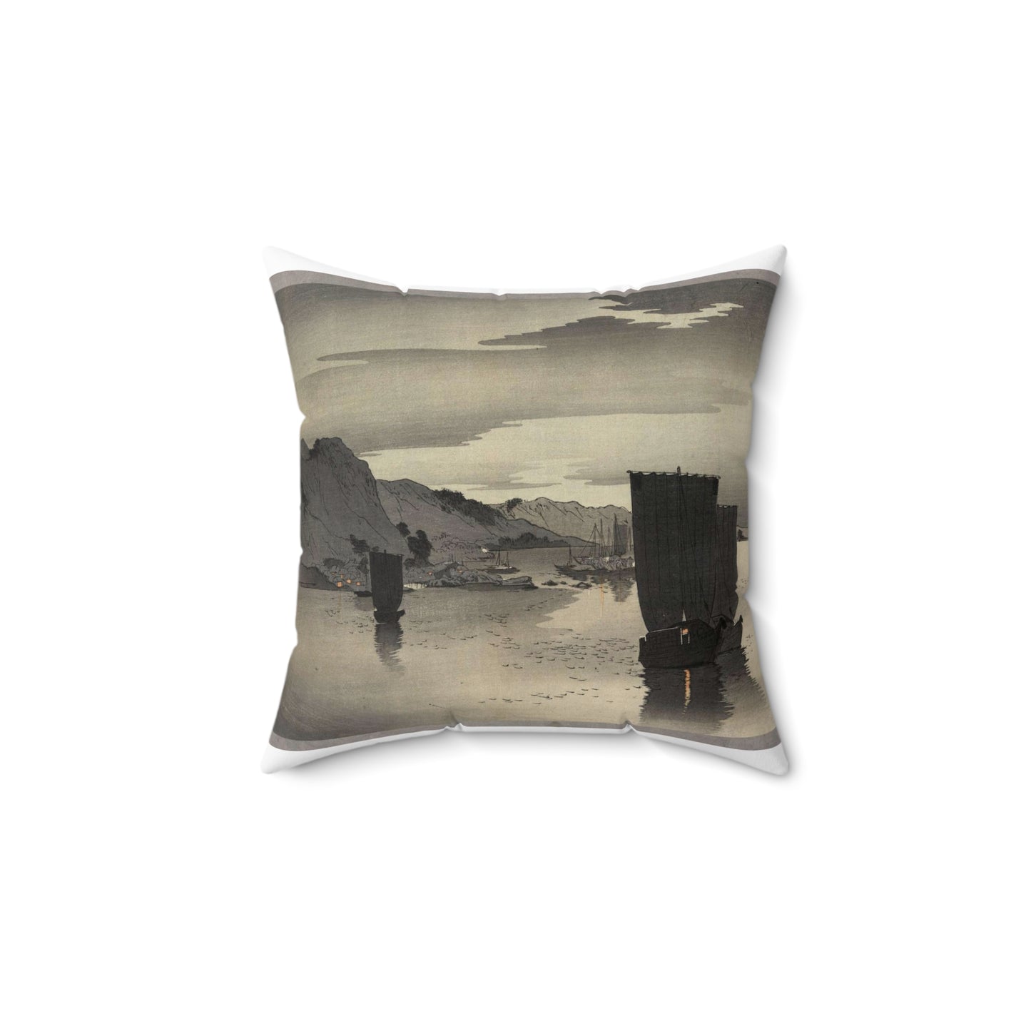 Yūgure no hansen - Public domain portrait drawing Decorative Accent Square Pillow