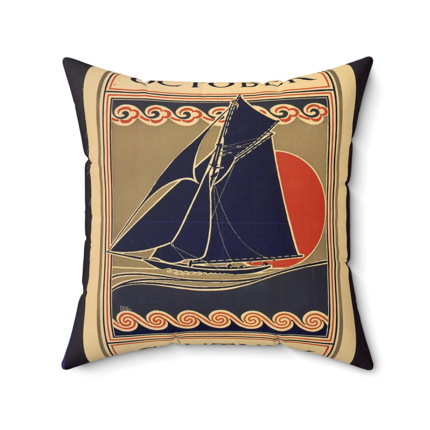October Century / HML. - Art nouveau public domain poster Decorative Accent Square Pillow