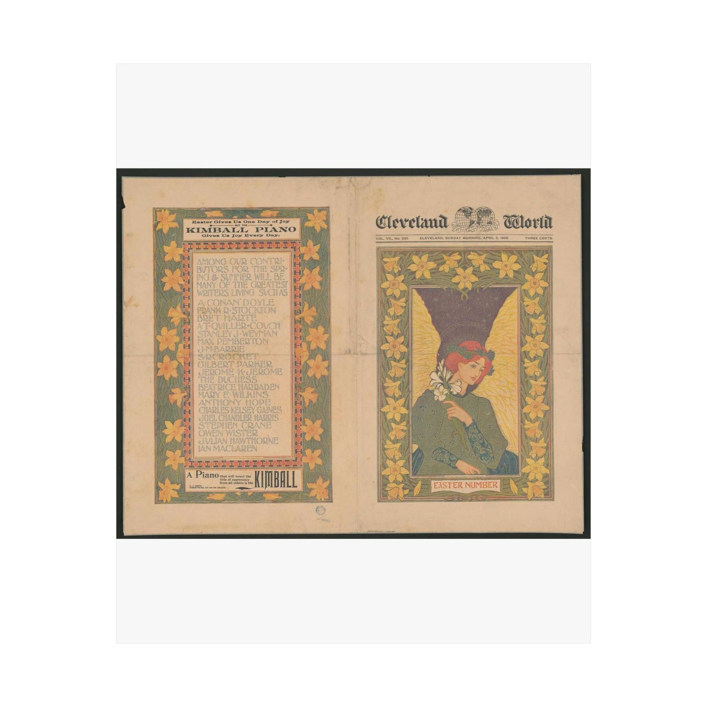 Louis Rhead - Cleveland World - Easter number LCCN2002715846 High Quality Matte Wall Art Poster for Home, Office, Classroom
