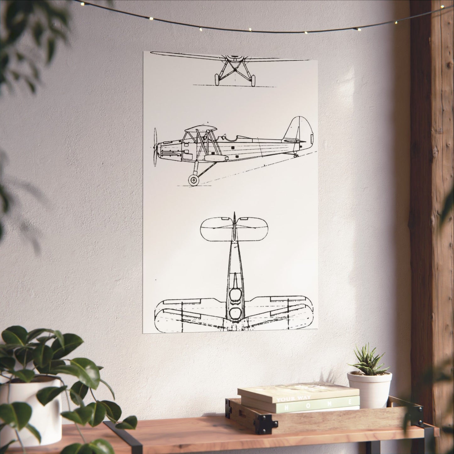 Patent drawing - Gotha Go.145 3-view L'Aerophile August 1937 Public domain image High Quality Matte Wall Art Poster for Home, Office, Classroom