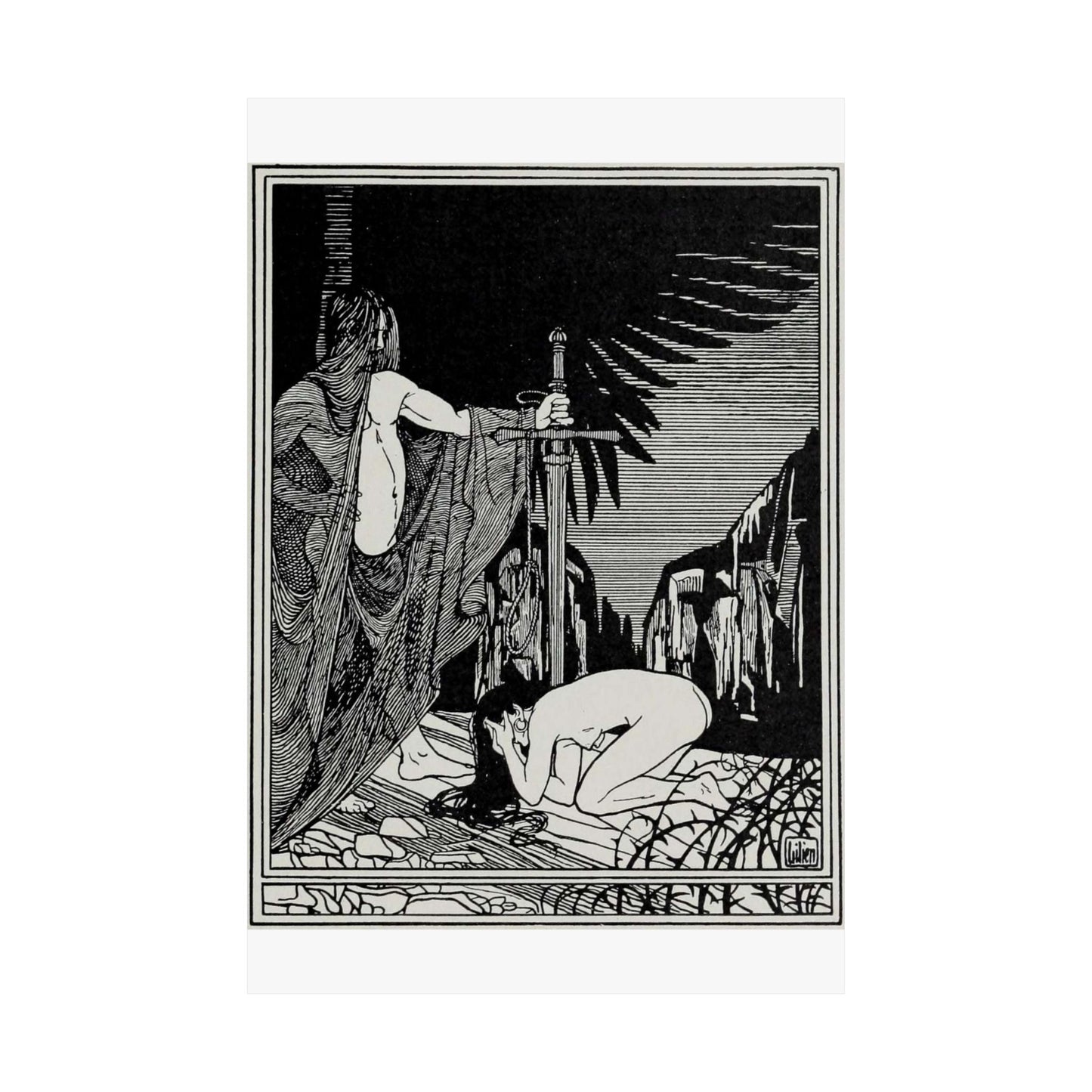 Juda 3 - Art nouveau public domain image High Quality Matte Wall Art Poster for Home, Office, Classroom