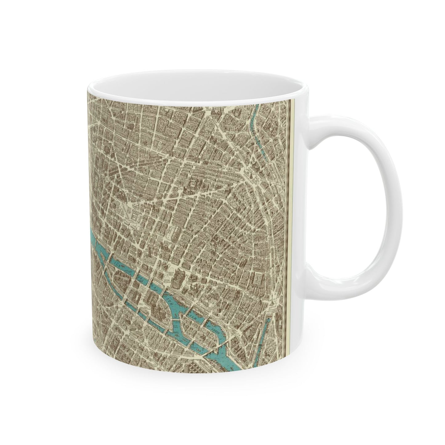 Plan du centre de Paris á vol d'oiseau by Georges Peltier - UWM Libraries Beautiful Novelty Ceramic Coffee Mug 11oz