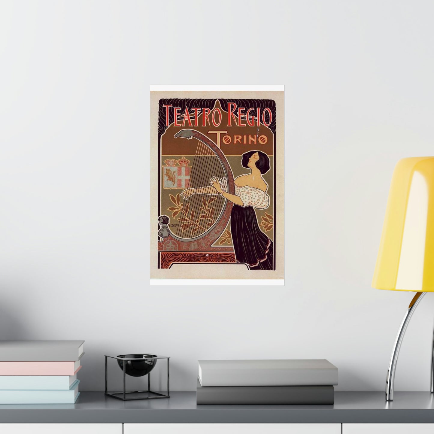 Affiche italienne pour le "Théâtre royal de Turin" High Quality Matte Wall Art Poster for Home, Office, Classroom