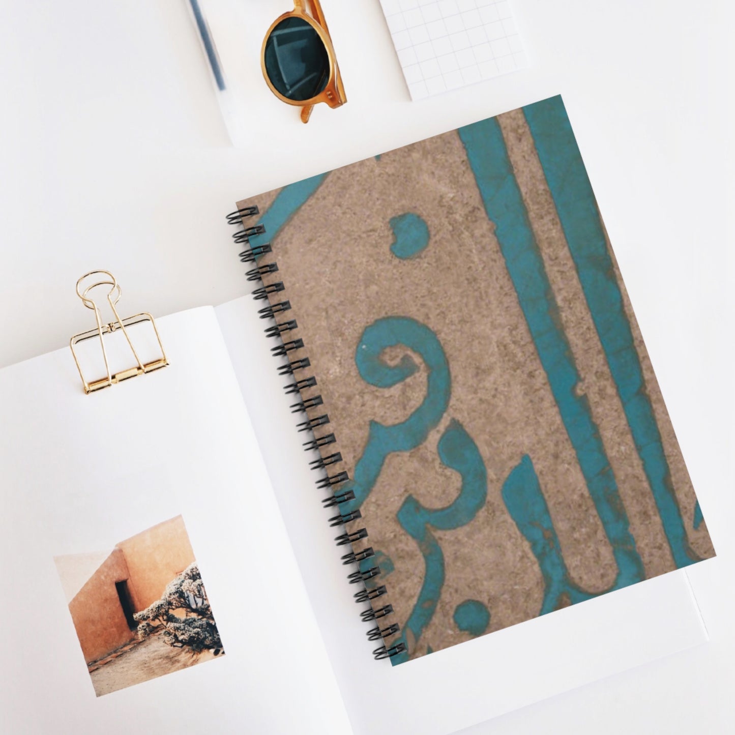 Tile, 12th century, Iran - Public domain photo of museum object Spiral Bound Ruled Notebook with Printed Cover