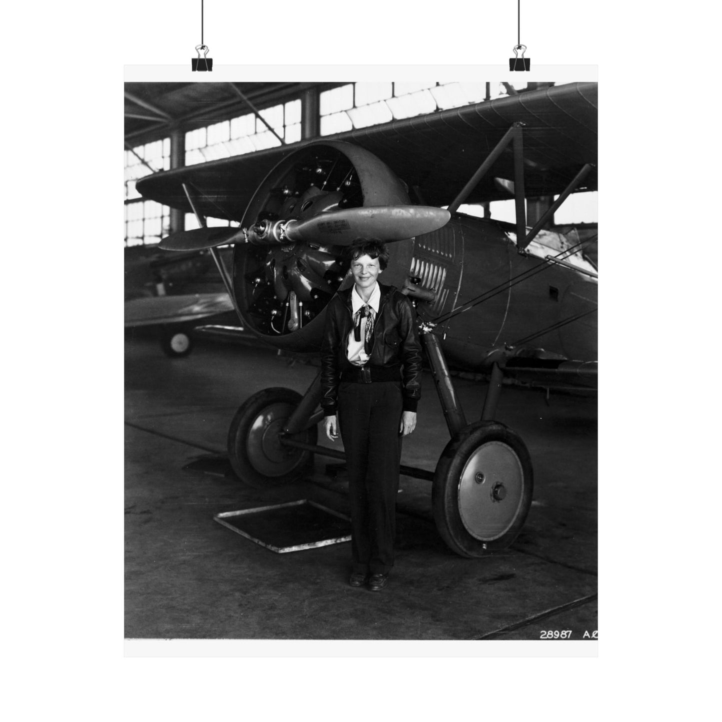 Amelia Earhart - U.S. National Archives Public Domain photograph High Quality Matte Wall Art Poster for Home, Office, Classroom