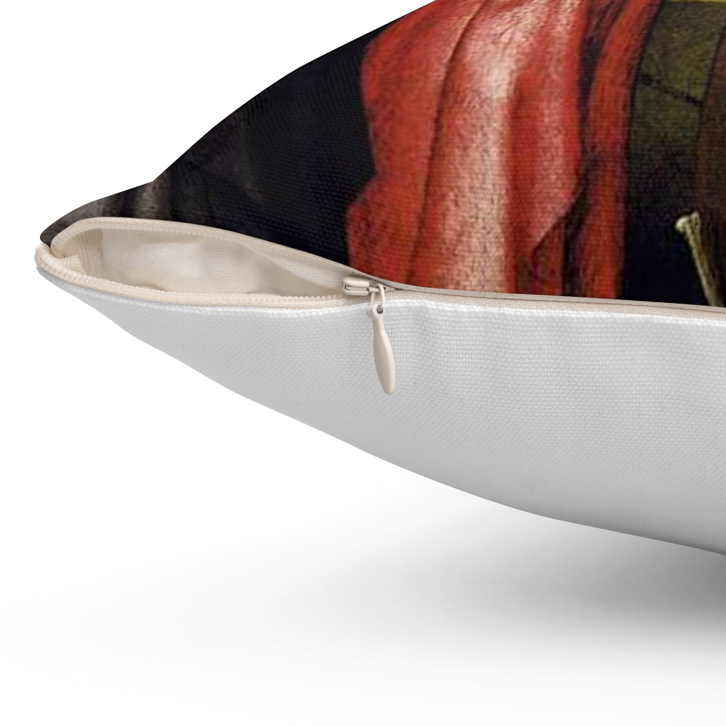 Hieronymus Bosch - CrucifixionWithADonorBosch Decorative Accent Square Pillow