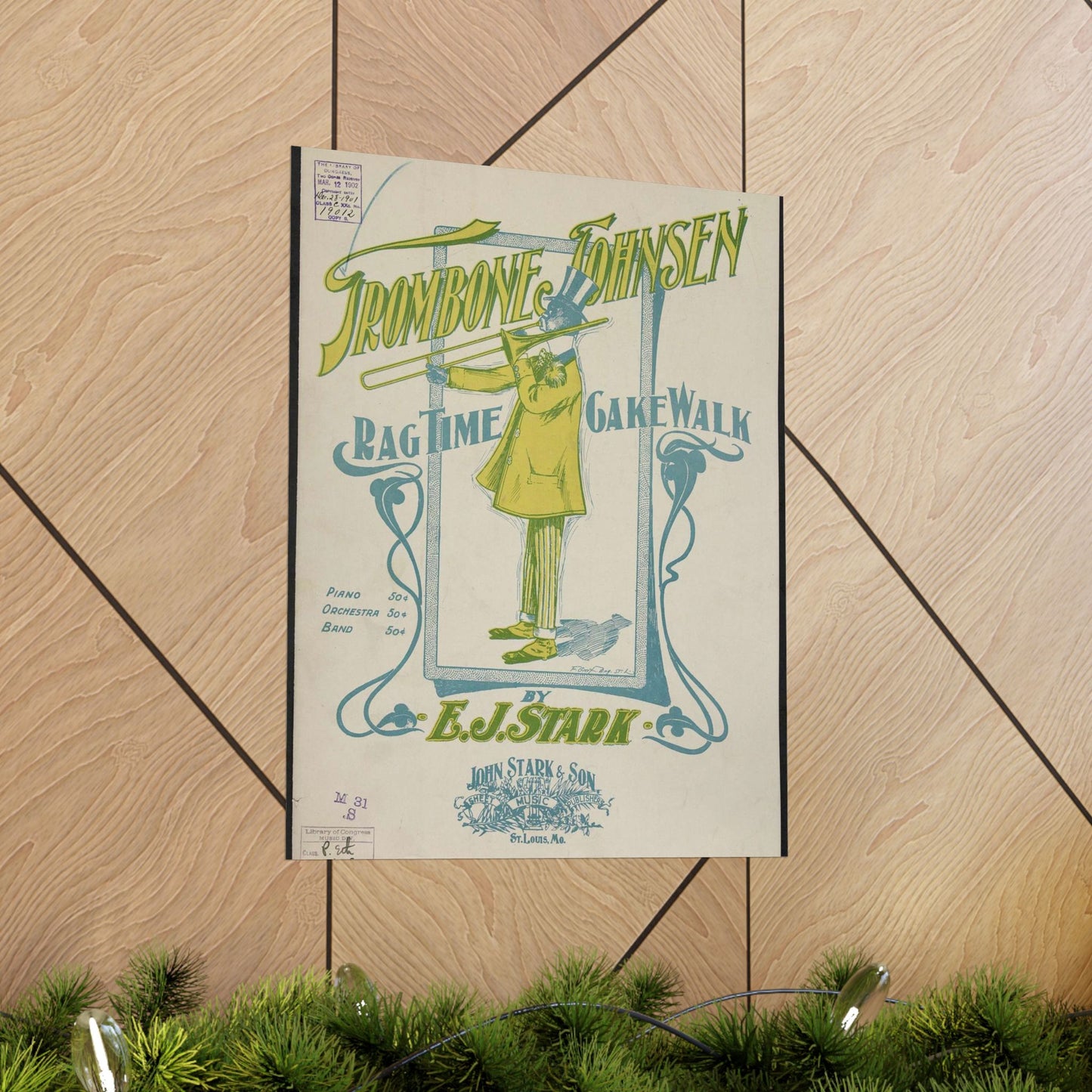 Trombone Johnsen, a Ragtime cake walk - Ragtime music High Quality Matte Wall Art Poster for Home, Office, Classroom