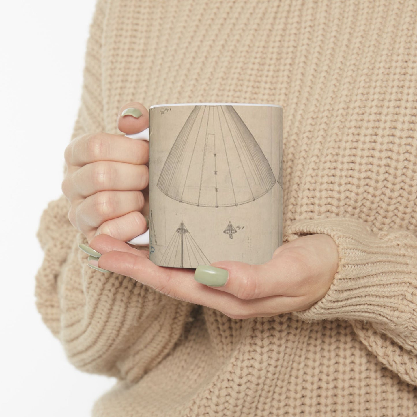 Patent drawing - Drawing of Improvement in Tents Public domain image Beautiful Novelty Ceramic Coffee Mug 11oz