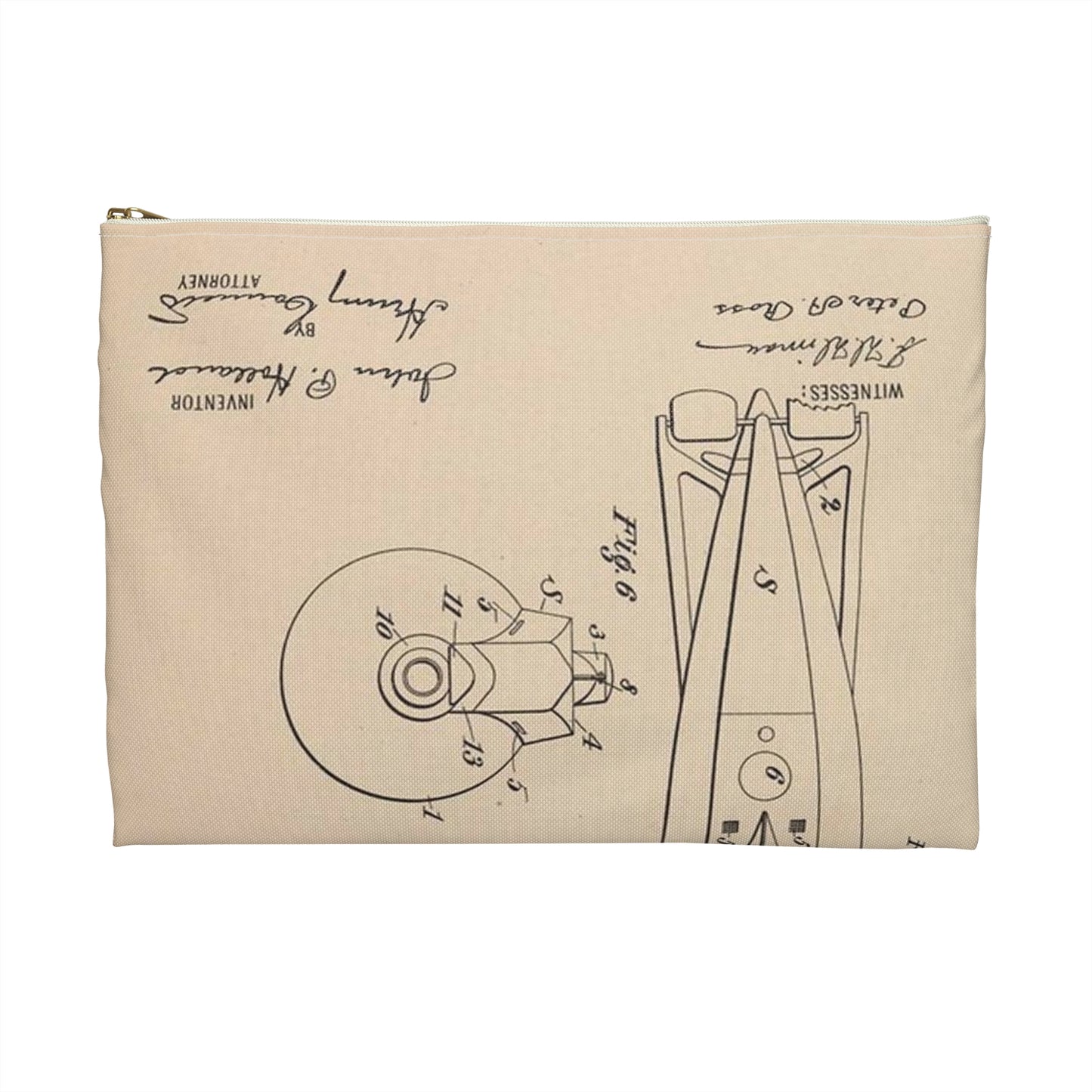 Patent drawing - Drawing for a Submarine Boat Public domain image Large Organizer Pouch with Black Zipper