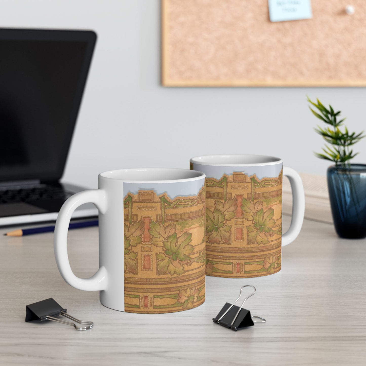 Wallpaper - A picture of a painting on a wall Beautiful Novelty Ceramic Coffee Mug 11oz