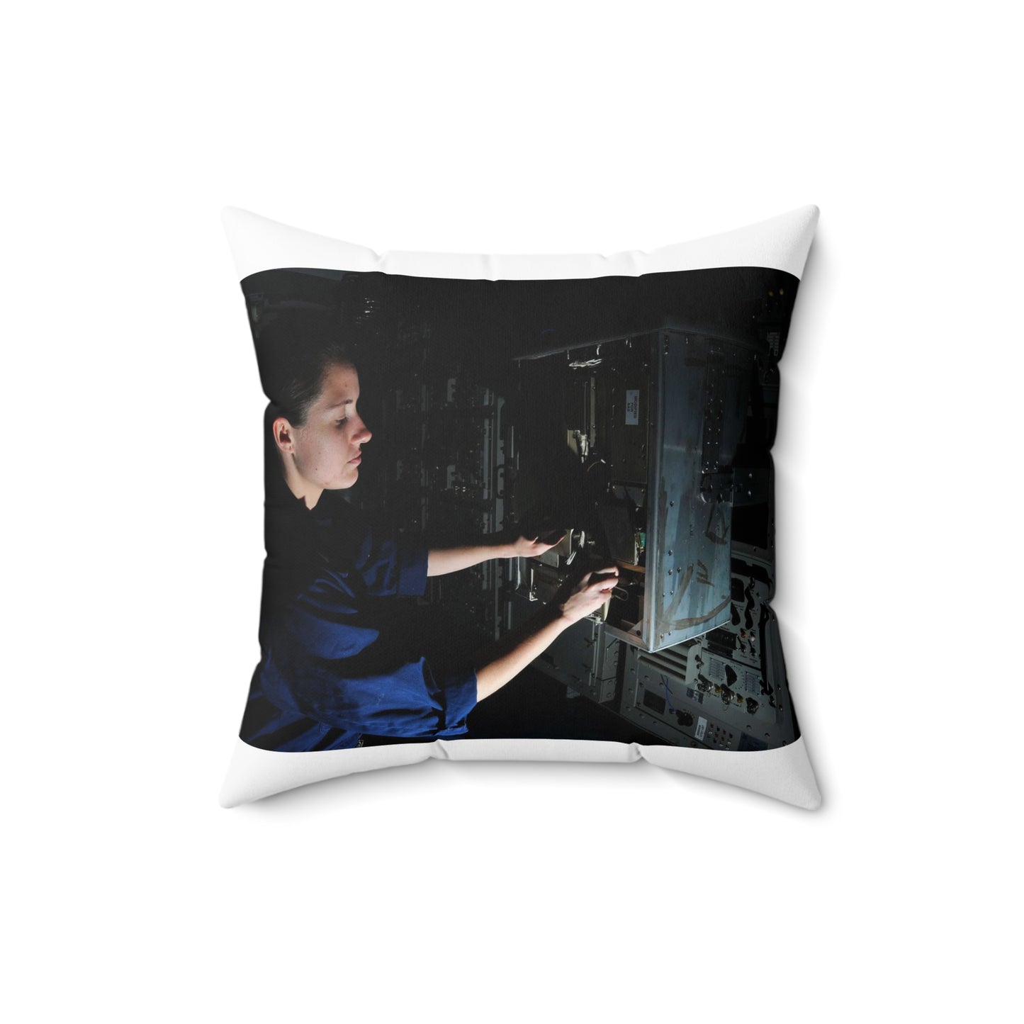 U.S. Navy Electronics Technician 3rd Class Kelly Hall Decorative Accent Square Pillow