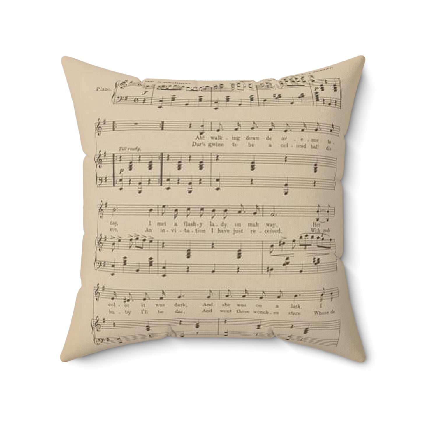 A new gal just in town - Public domain sheet music scan Decorative Accent Square Pillow