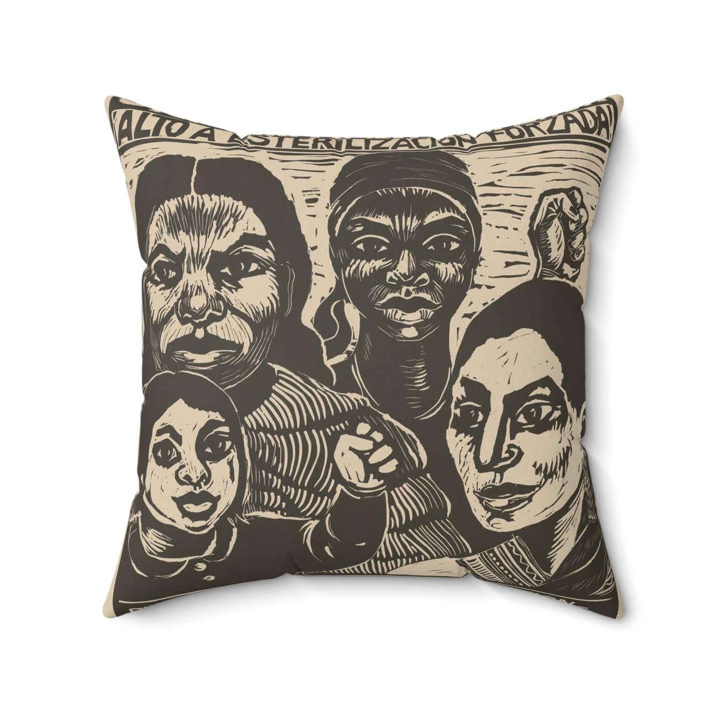 Stop forced sterilization - American Art Poster Decorative Accent Square Pillow