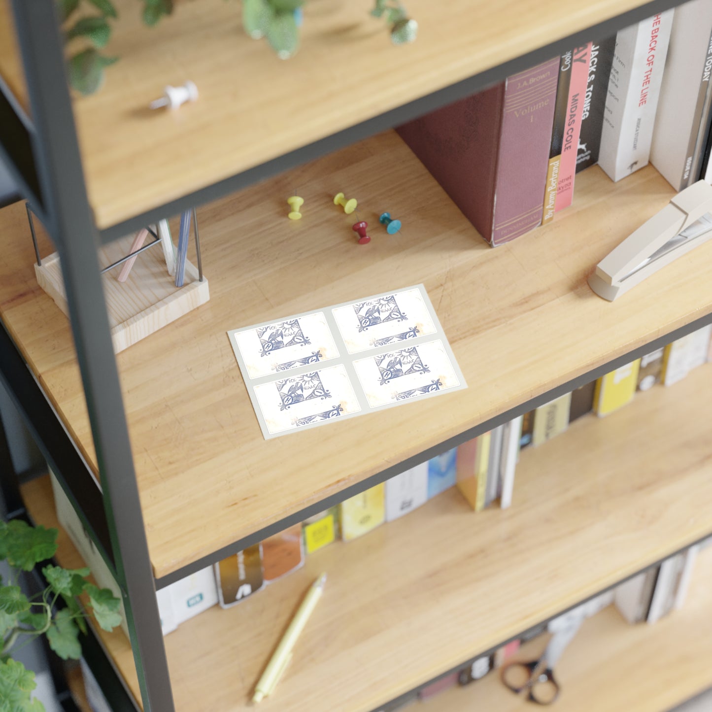Twee vignetten met een roofvogel die naar de zon staart, RP-P-OB-16.642 Laminated UV Protective Vinyl Stickers