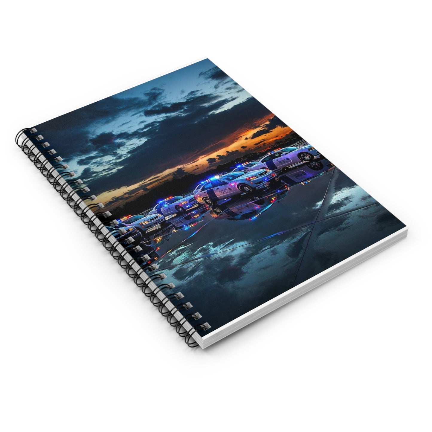 DHS Training Vehicles at Sunset in Glynco Georgia FLETC Spiral Bound Ruled Notebook with Printed Cover