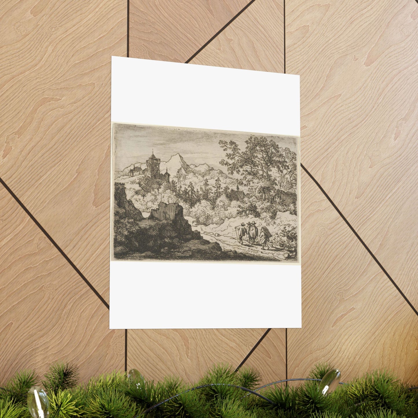 The Three Men and the Porter - Public domain dedication. Metropolitan Museum of Art image. High Quality Matte Wall Art Poster for Home, Office, Classroom