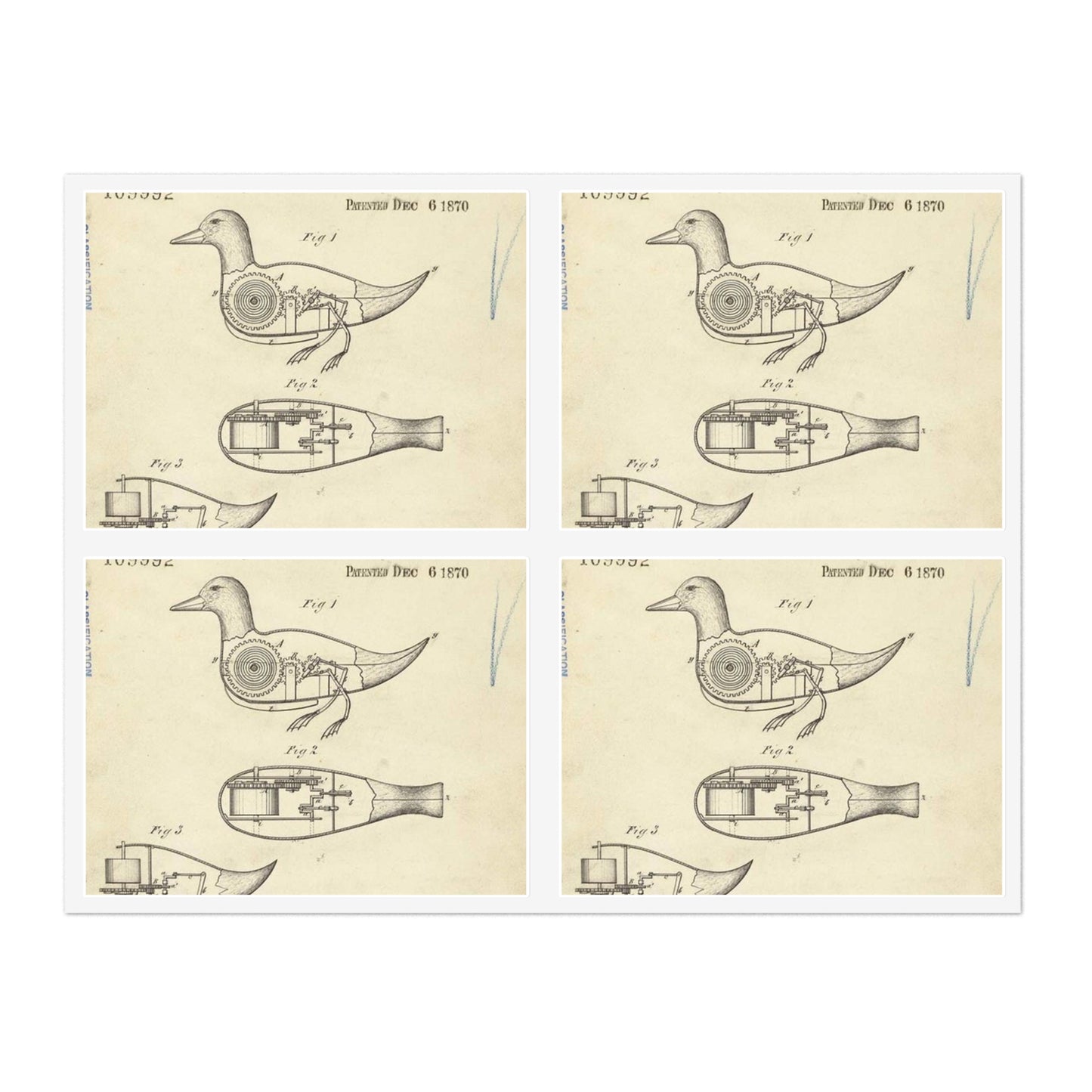 Patent drawing - Drawing of Aquatic Toy Public domain image Laminated UV Protective Vinyl Stickers
