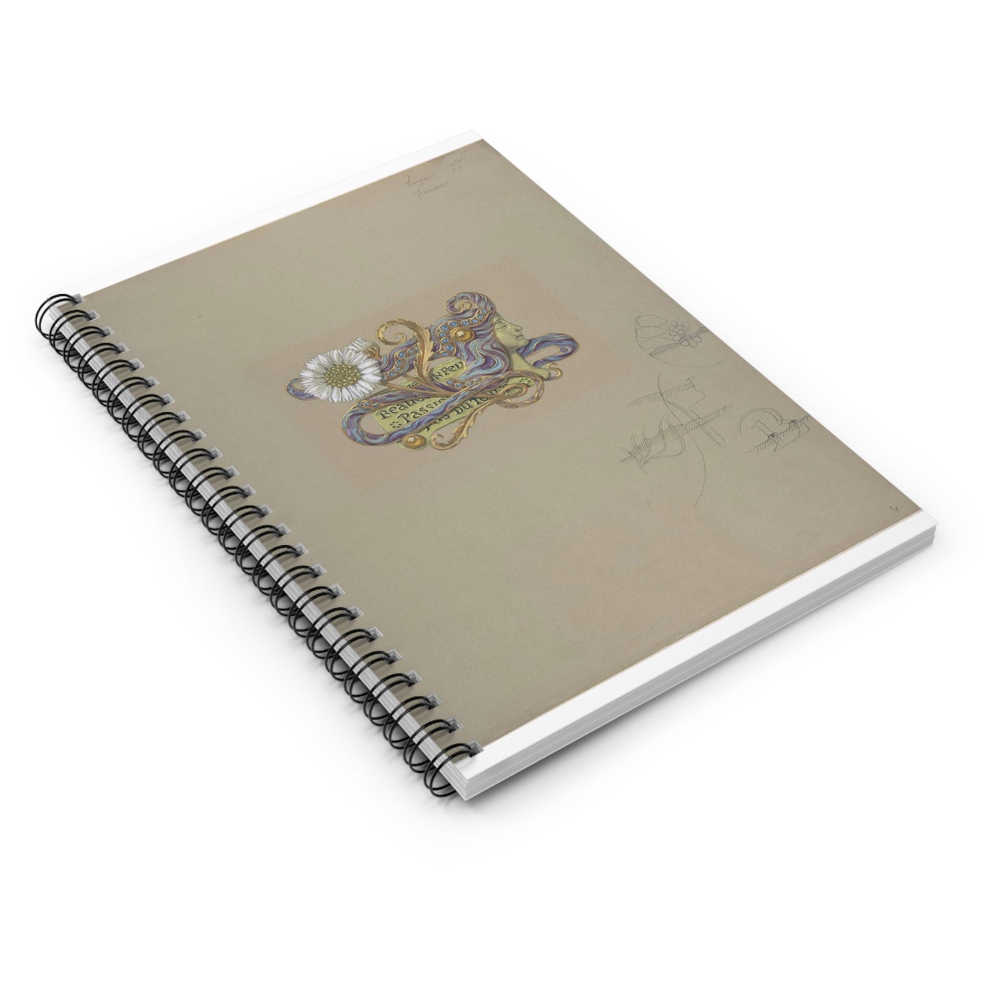 Eugène Samuel Grasset - Jewelry Design Spiral Bound Ruled Notebook with Printed Cover