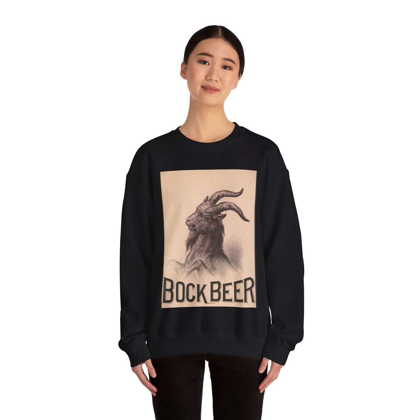 Bock Beer - Print, Library of Congress collection Black Heavy Blend Adult Crew Neck SweatShirt