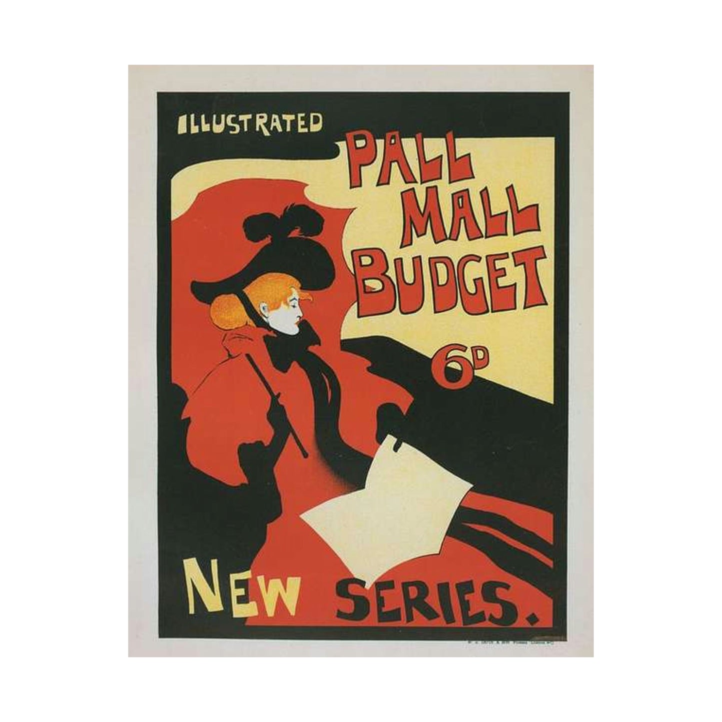 Affiche anglaise pour la revue hebdomadaire "Illustrated Pall Mall Budget". High Quality Matte Wall Art Poster for Home, Office, Classroom