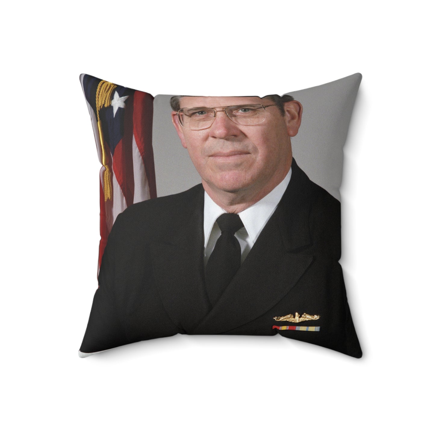Portrait: US Navy (USN) Captain (CAPT) Charles A. Hougland (uncovered) Decorative Accent Square Pillow