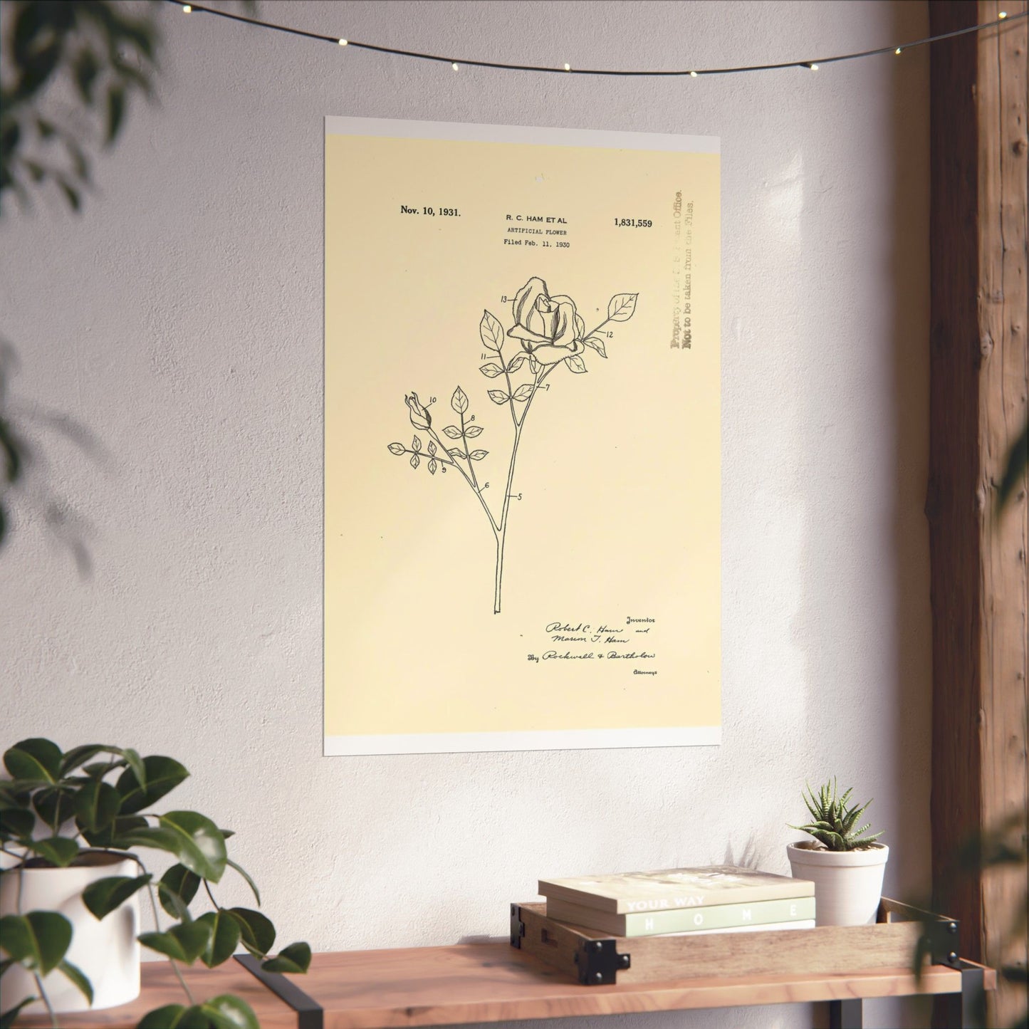 Patent Case File No. 1,831,559, Artificial Flower, Inventor(s)- Robert C. Ham and Marion T. Ham. - DPLA - 08745302078898b8870d70b04cb216a9 (page 5) High Quality Matte Wall Art Poster for Home, Office, Classroom