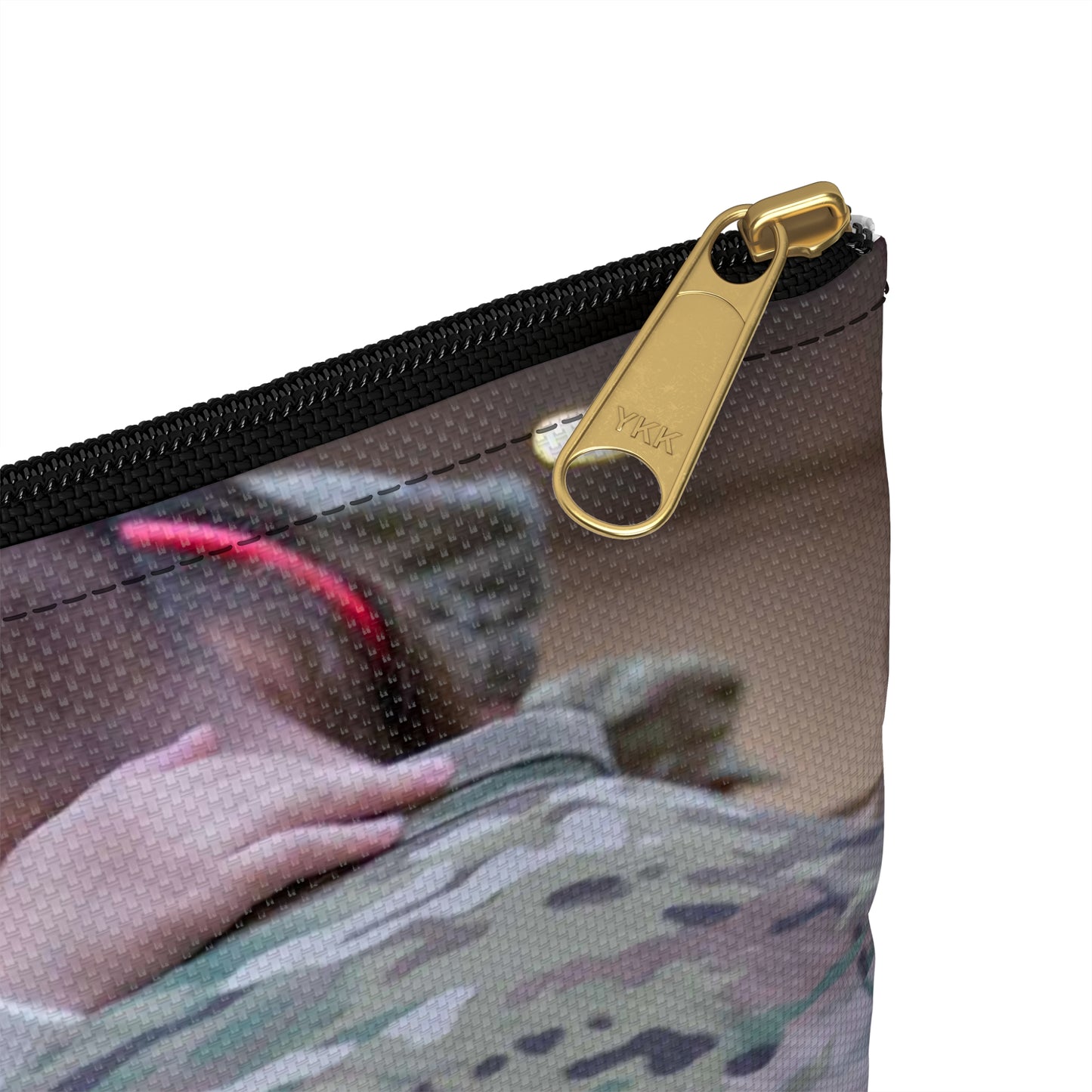 Charlotte Settles gazes at her dad, 1st Lt. James Settles, Large Organizer Pouch with Black Zipper