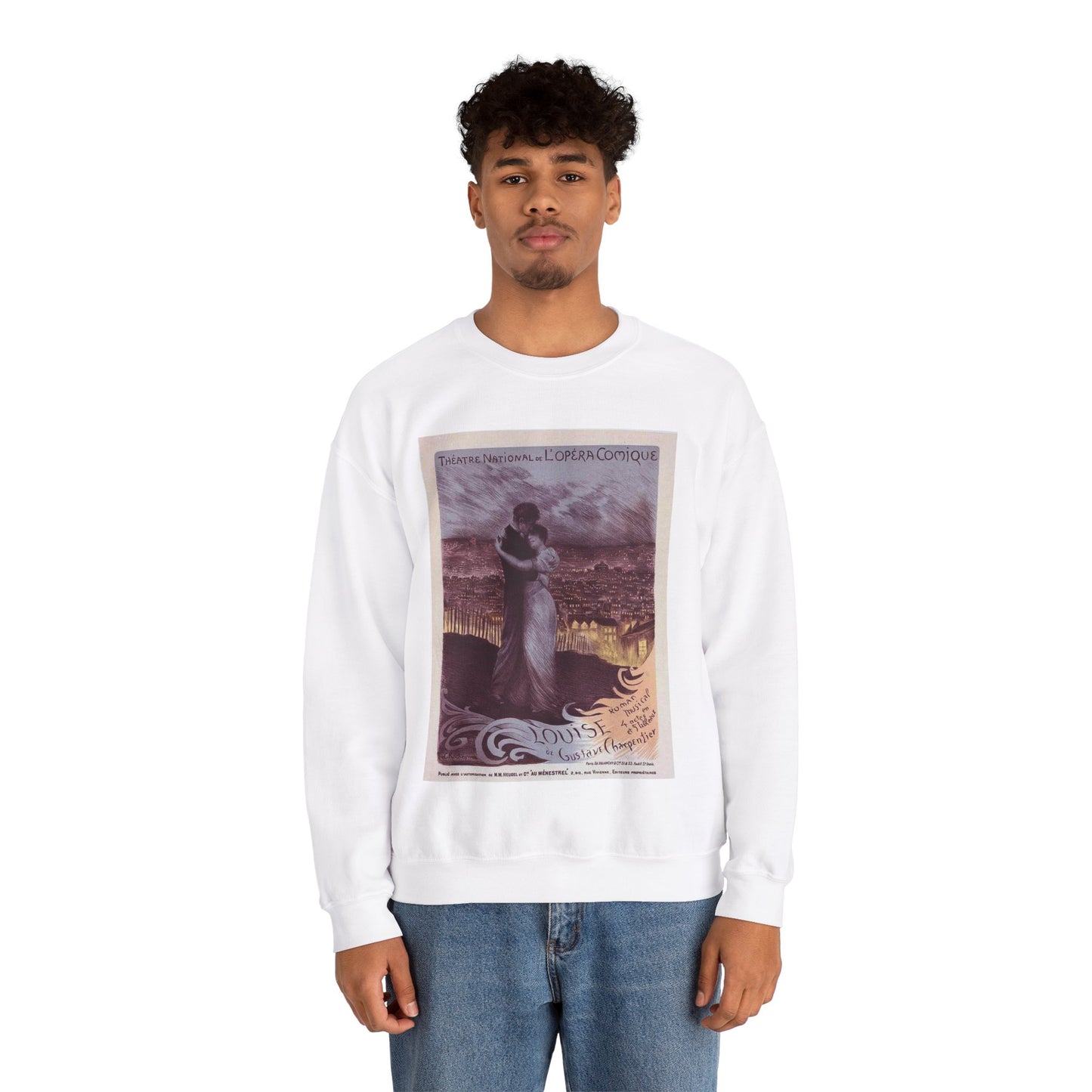 Affiche pour l'Opéra-Comique "Louise". White Heavy Blend Adult Crew Neck SweatShirt