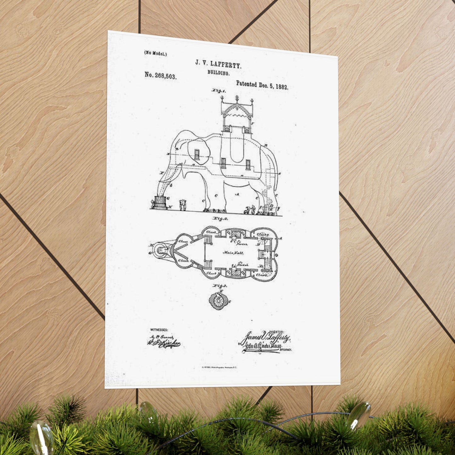 Patent Drawing of Engine - Lucy-USpatent268503 1882 Public domain image High Quality Matte Wall Art Poster for Home, Office, Classroom