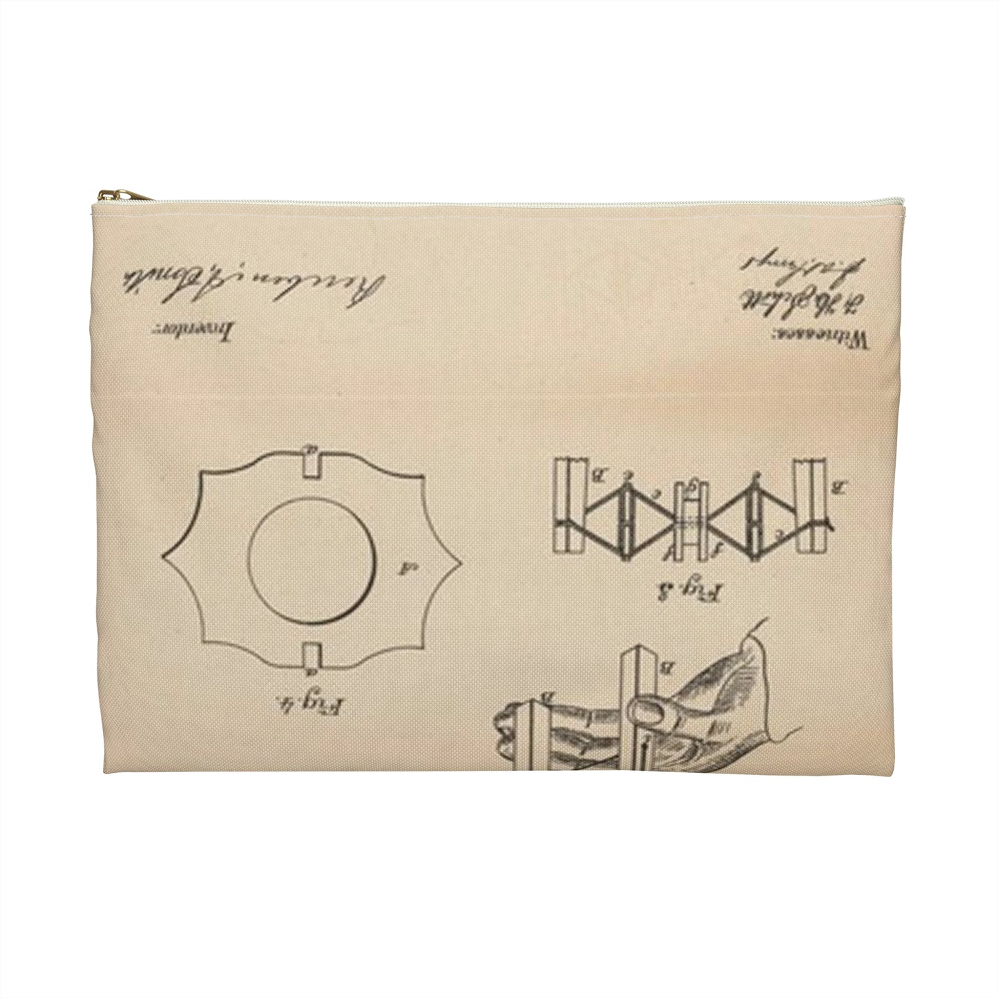 Patent drawing - for a Toy Gymnast Public domain image Large Organizer Pouch with Black Zipper