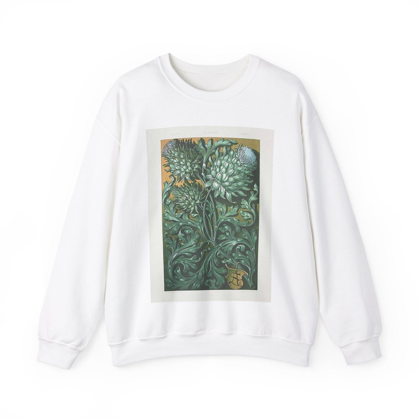Anton Seder Artichokes - Drawing. Public domain image. White Heavy Blend Adult Crew Neck SweatShirt