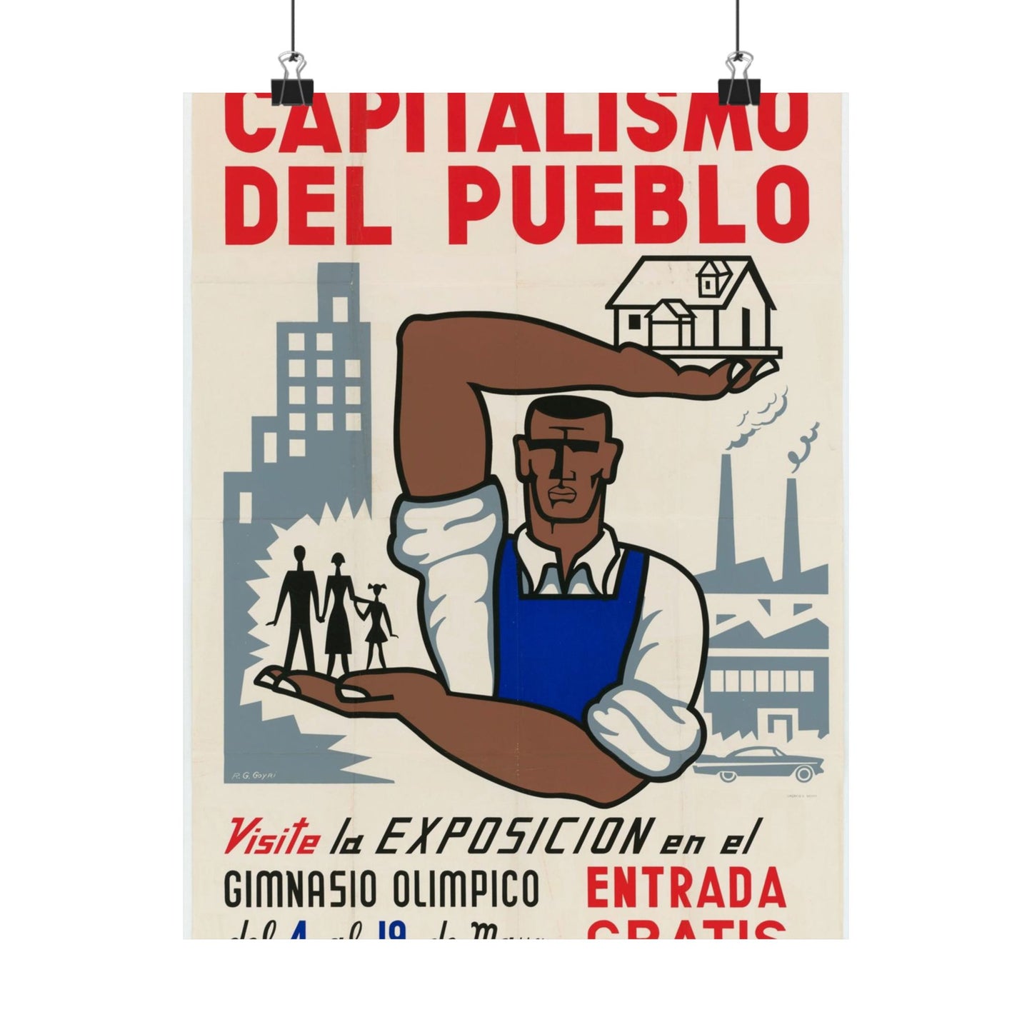People's Capitalism Poster, United States information service propaganda High Quality Matte Wall Art Poster for Home, Office, Classroom