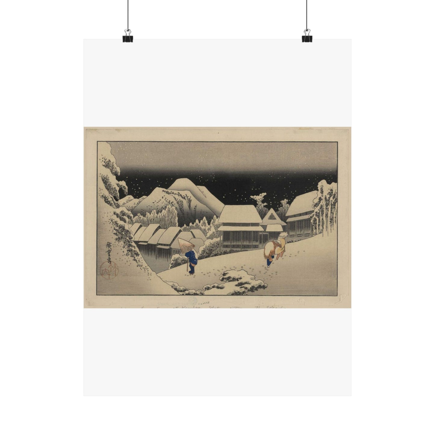 Utagawa Hiroshige - Kanbara, Ando Hiroshige - Ukiyo e print High Quality Matte Wall Art Poster for Home, Office, Classroom