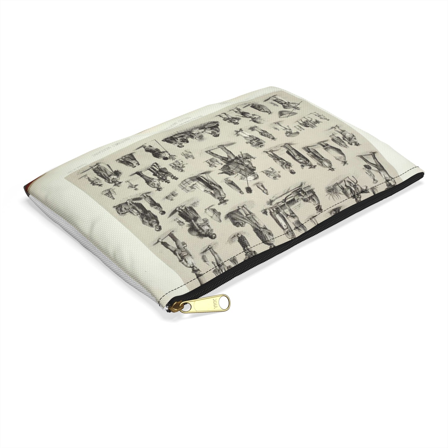 Trajes mexicanos = Costumes mexicains = Mexican dresses. Large Organizer Pouch with Black Zipper