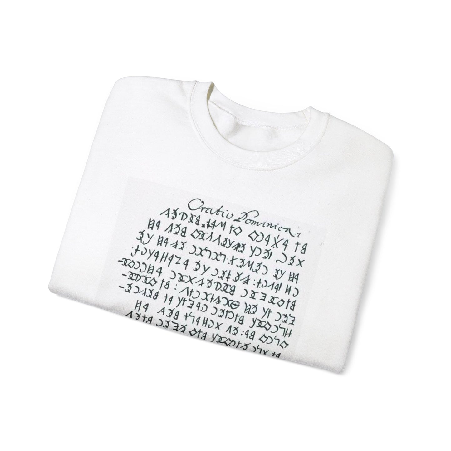 Our Father in Old Hungarian Script, 1598 White Heavy Blend Adult Crew Neck SweatShirt