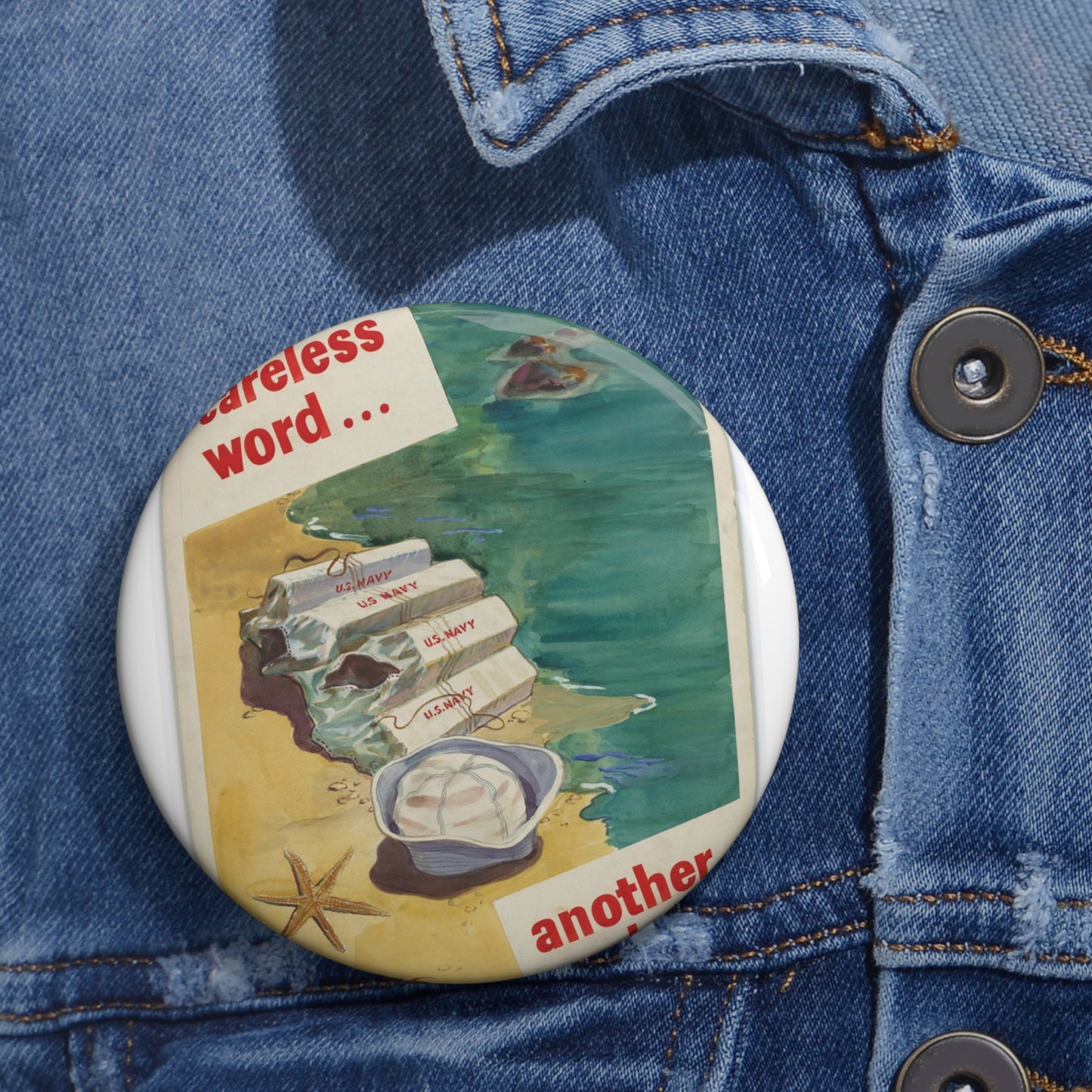 A Careless Word... Another Loss Pin Buttons with Crisp Design
