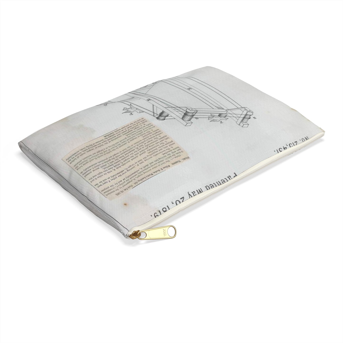 Patent drawing - for W. H. Broden's Target Public domain image Large Organizer Pouch with Black Zipper