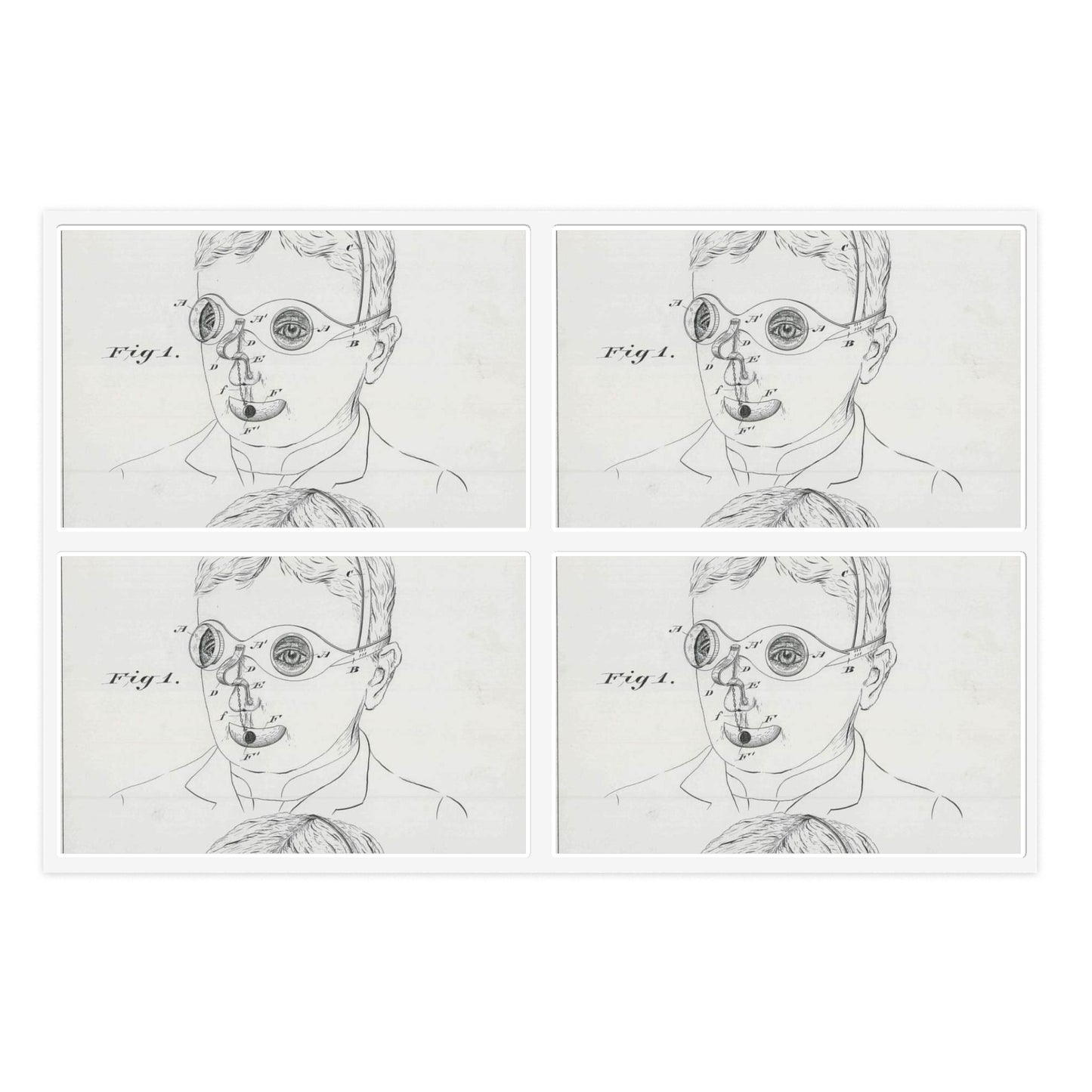 Patent drawing - for C. McIntosh's Fire Mask Public domain image Laminated UV Protective Vinyl Stickers