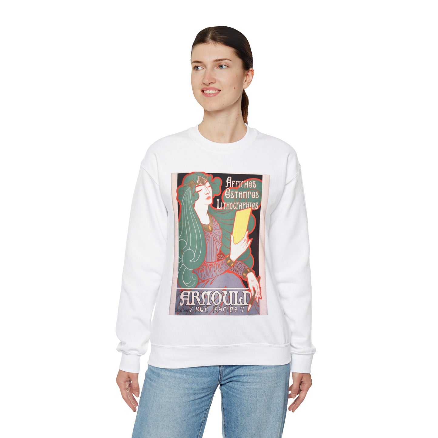 Affiches estampes lithographies poster White Heavy Blend Adult Crew Neck SweatShirt