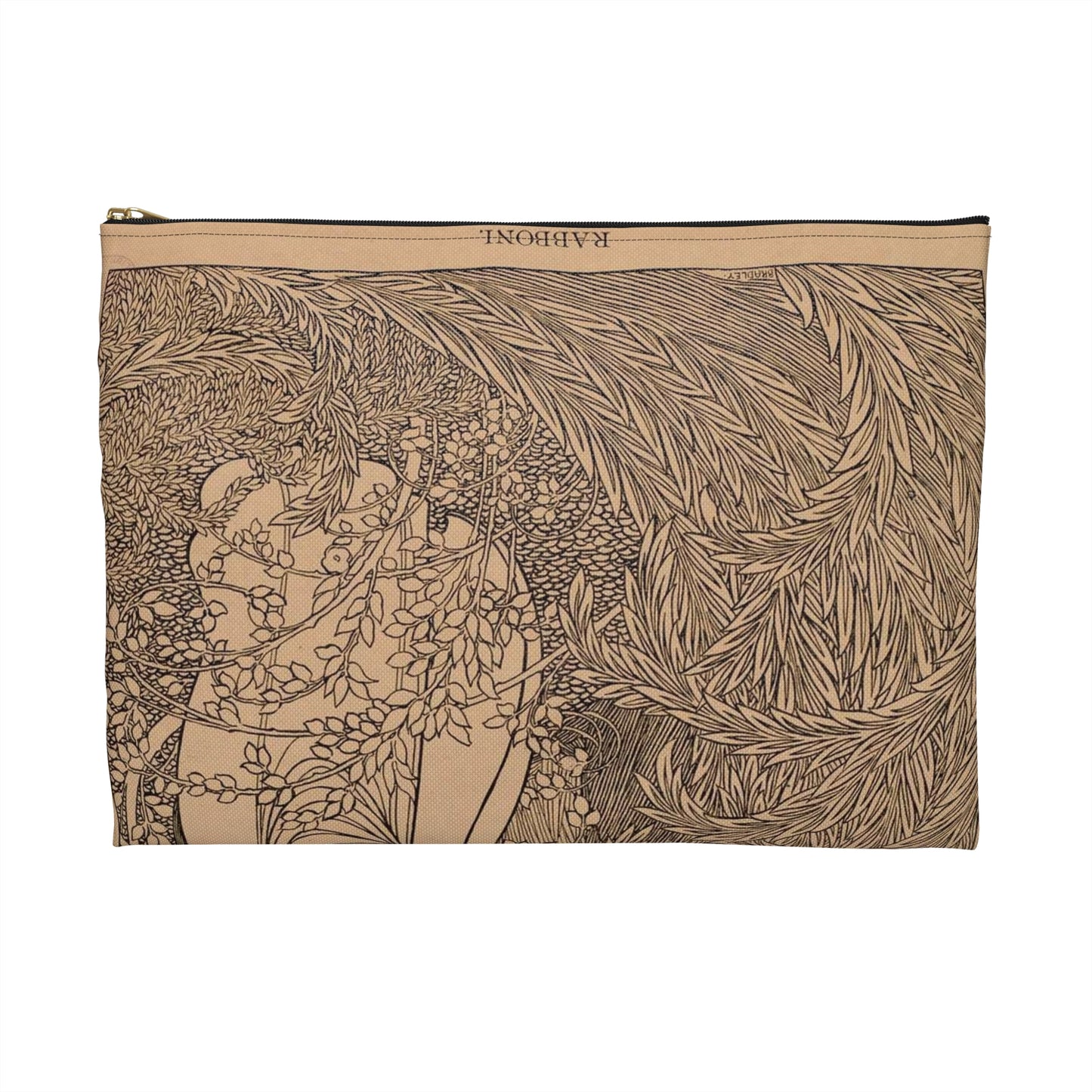 Will Bradley - Rabboni. - Art nouveau public domain poster Large Organizer Pouch with Black Zipper