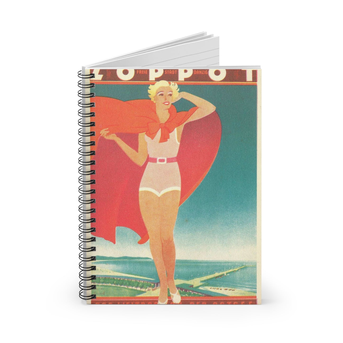 Jupp Wiertz - Zoppot, das Weltbad an der Ostsee Spiral Bound Ruled Notebook with Printed Cover