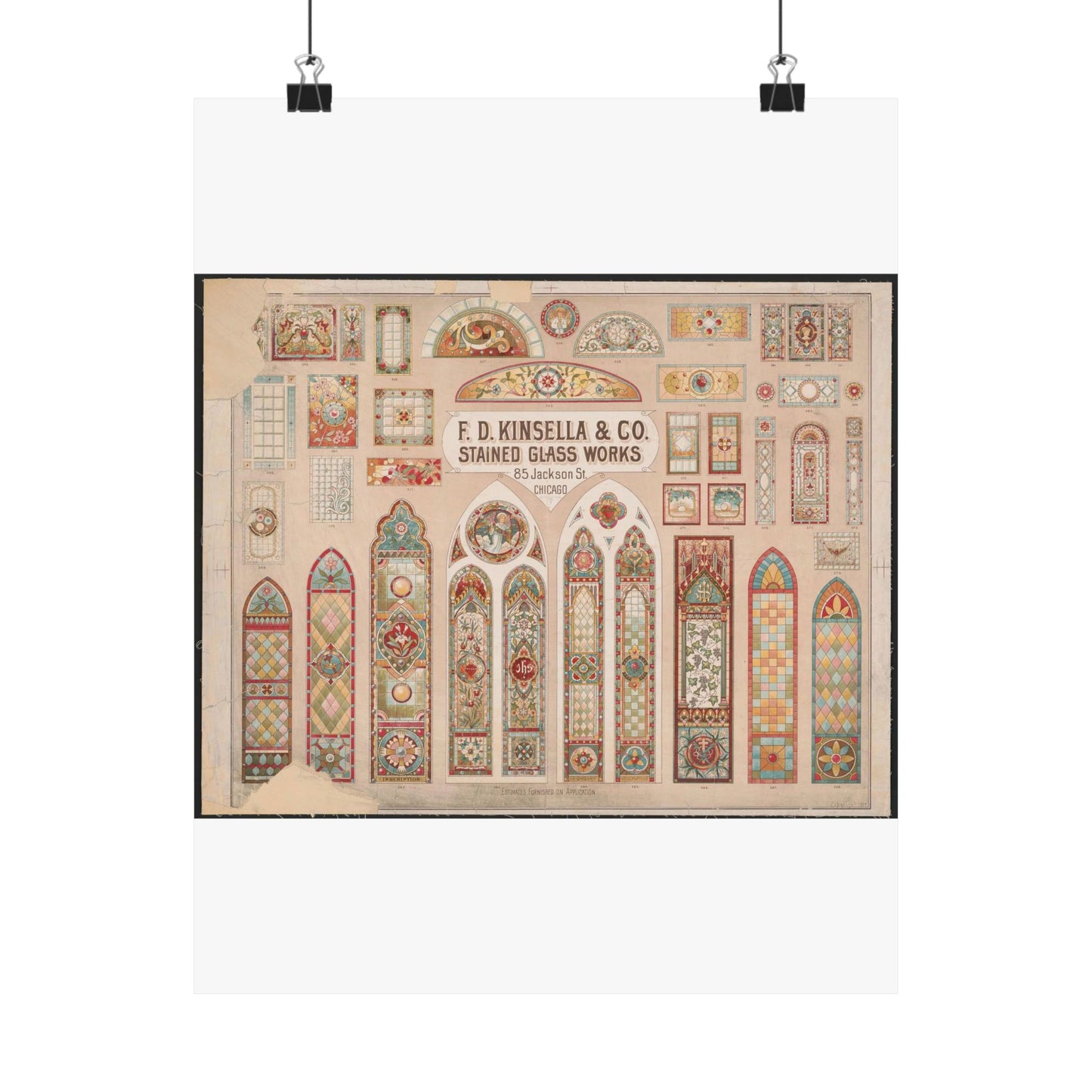 F.D. Kinsella & Co., stained glass works High Quality Matte Wall Art Poster for Home, Office, Classroom