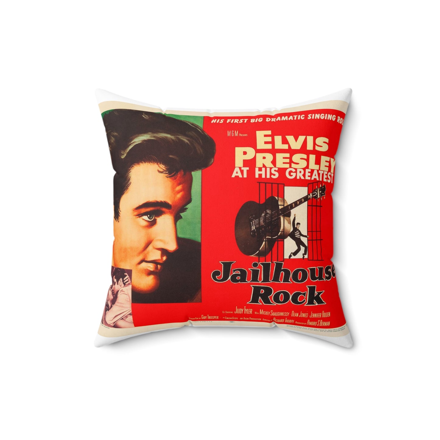 Jailhouse Rock (1957 poster - half-sheet) Decorative Accent Square Pillow