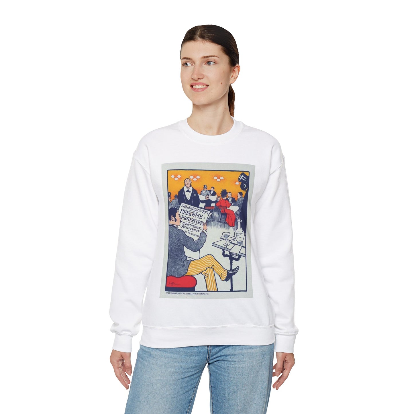 Affiche danoise pour les "Affiches artistiques Wilh. Söborg". White Heavy Blend Adult Crew Neck SweatShirt